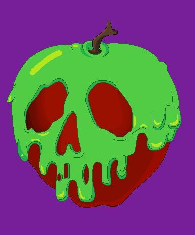 Snow White Poison Apple, Apple Tattoo, Snow White Apple, Disney Canvas Art, Dollar Store Christmas Crafts, Doodle Paint, Disney Canvas, Apple Painting, Halloween Pumpkin Designs