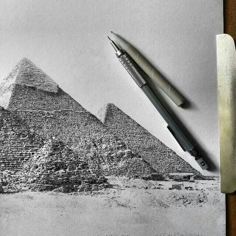 Egypt pyramid drawing Egyptian Drawings, Plate Drawing, Complex Art, Pyramids Egypt, Applied Art, Painting Embroidery, Architecture Design Sketch, Egyptian Pyramids, Architecture Collage