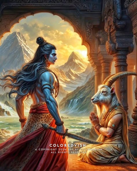 🌿 The Tale of Ego and Forgiveness 🕉️ Prajapati Daksha, once consumed by arrogance, insulted Mahadev, forgetting the divine bond that tied them through his daughter, Sati. But even the fiercest storms of pride are calmed in the presence of Lord Shiva’s boundless compassion. 🙏🏼 In the aftermath of destruction and loss, Daksha sought forgiveness, humbling himself before the might of the Destroyer. With a heart full of remorse, he bowed to Shiva, who, in his grace, forgave and restored life. 💫 ... Shiva Sati, Downtown Photography, The Destroyer, Shiva Art, The Aftermath, Water Painting, The Divine, Lord Shiva, Alchemy