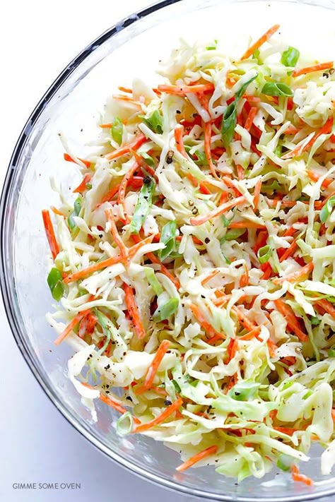 This Greek Yogurt Coleslaw recipe is mayo-free, lighter, quick and easy to prepare, and perfectly creamy and delicious! Greek Yogurt Coleslaw, Yogurt Coleslaw, Recipe With Greek Yogurt, Labor Day Recipes, Watermelon Mint Salad, Coleslaw Dressing, Bacon On The Grill, Mint Salad, Creamy Coleslaw