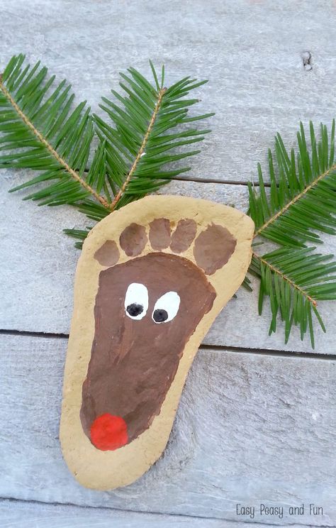 Salt Dough Reindeer Ornament - Easy Peasy and Fun Salt Dough Reindeer, Reindeer Craft, Reindeer Ornament, Christmas Crafts For Kids To Make, Homemade Ornaments, Fun Christmas Crafts, Reindeer Ornaments, Handprint Crafts, Navidad Diy