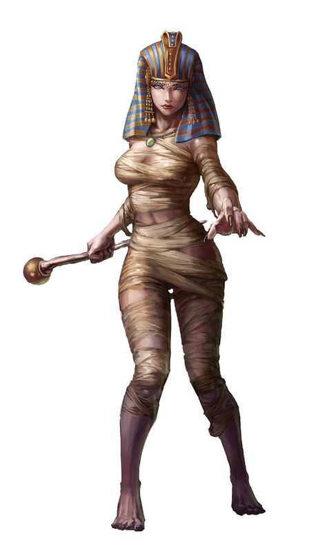 Arte Pin Up, Mummy Costume, Egyptian Mummies, Egyptian Goddess, Egyptian Gods, Egyptian Art, Fantasy Creatures, Art Girl, Comic Art