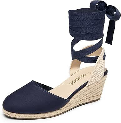 DREAM PAIRS Women's Close Toe Espadrilles Wedge Sandals, Cute Lace Up 2.5 Inch Platform Strappy Sandals - Suitable for Vocation Beach Dressy Summer Shoes Sandals Cute, Sandal Platform, Platform Espadrilles, Espadrilles Wedges, Platform Wedges, Strappy Sandals, Summer Shoes, Platform Sandals, Baby Photos