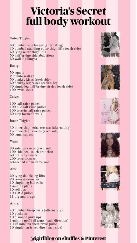 Angel Workout, Full Body Workout Plan, Summer Body Workout Plan, Victoria Secret Workout, Summer Body Workouts, Quick Workout Routine, Workout Without Gym, Body Workout Plan, At Home Workout Plan