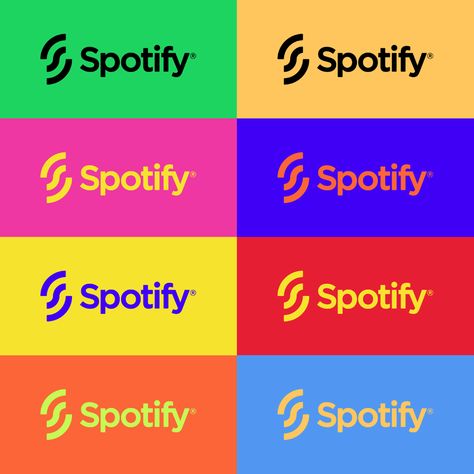 Spotify Rebranding on Behance Spotify Color Palette, Rebranding Logo, Typographie Logo, Neon Colour Palette, Branding Identity Inspiration, Food Logo Design Inspiration, Effective Branding, Logo Design Inspiration Creative, Identity System