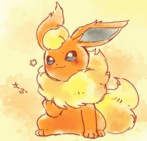 Flareon Pokemon, Evee Evolution, Pokemon Flareon, Eevee Cute, Fire Pokemon, Pokemon Painting, Concept Art Tutorial, Pokemon Eeveelutions, Eevee Evolutions