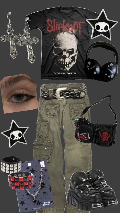 2000 Punk Fashion, 2000s Punk Fashion Men, Metal Head Outfits, Punk Outfit Ideas, Grunge Outfits Punk, Punk Goth Outfits, 2000s Punk Fashion, Grunge Punk Fashion, Punk Grunge Outfits