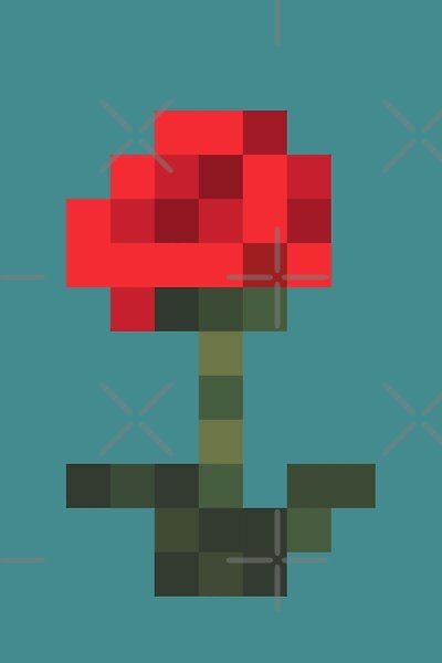 Minecraft Poppy Flower by Hannah Glazebrook | Redbubble Minecraft Flower Tattoo, Cozy Activities, Cute Diy Room Decor, Hand Embroidery Pattern, Diy Room, Cute Diys, Poppy Flower, Embroidery Pattern, Room Diy