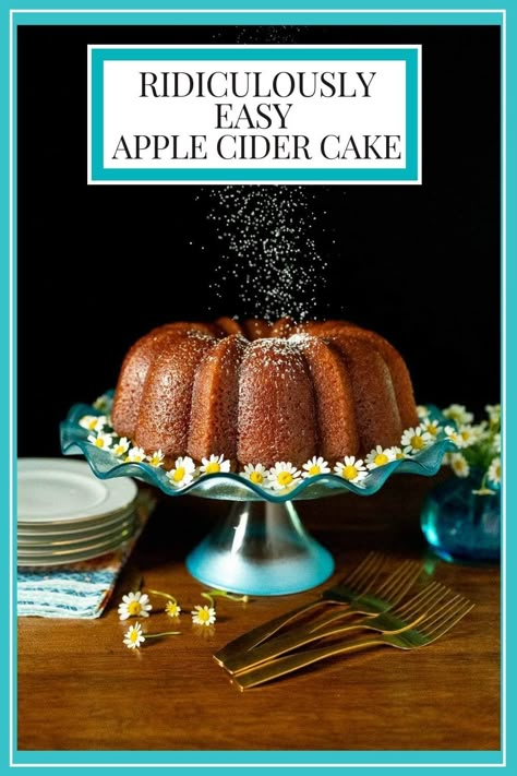 Apple Cider Bundt Cake, Cider Bundt Cake, Apple Cider Cake, Dessert Favorites, Cider Cake, Apple Cider Caramels, Autumn Recipes, Apple Cake Recipes, Bundt Cakes Recipes