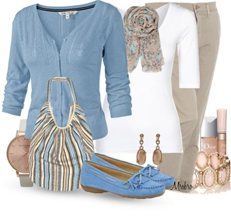 "Slouchy Chic ..." by mrsbro on Polyvore Style Clothing Women, Over 60 Fashion, Hamptons Style, Summer Jeans, 60 Fashion, Blue Outfit, Soft Summer, Fashion Over 50, Business Casual Outfits