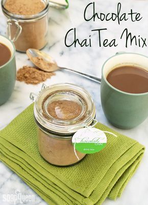 Homemade Chocolate Chai Tea Mix Recipe Chocolate Chai Tea, Tea Lattes, Chocolate Chai, Chai Tea Recipe, Soap Queen, Dry Mixes, Different Types Of Tea, Chai Recipe, Homemade Tea