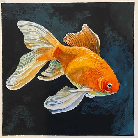 Kate Jarvik Birch on Instagram: “* SOLD * Daily Painting #80 Gouache on paper Paper size 6x6 Image size 5x5 $95 Message me if interested #art #artsy #artistsoninstagram…” Fish Gouache, Nature And Environment, Colourful Style, Daily Painting, Sealife, Paper Paper, Art School, Creative Inspiration, Paper Size