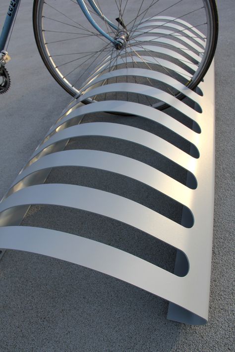 Bicycle rack MARTY By LAB23 design GIBILLERO design Bicycle Rack Design, Bike Parking Design, Bicycle Parking Design, Rack Design Ideas, Rack Velo, Bicycle Stands, Bike Shelter, Wall Mount Bike Rack, Bicycle Stand