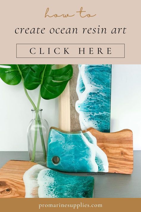 How to Create Ocean Resin Art - Tutorial! | promarinesupplies.com, #abstractpainting #abstractart #art #goldleafart Resin Ocean Art Diy, Epoxy Ocean Art, Seaglass Tree, Resin In Wood, Modern Abstract Painting Diy, Resin Ocean Art, Ocean Resin Art, Resin Pouring, Resin And Wood Diy