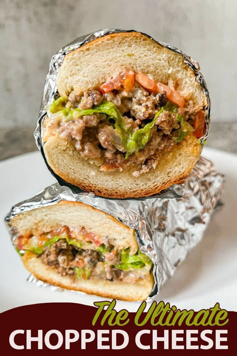 Ground Beef Grinder Sandwich, Cheese Burger Subs Ground Beef, Chopped Hamburger Sandwich, Bodega Chopped Cheese Sandwich, Hoagie Roll Dinner Ideas, Ground Beef Cheese Steak Sandwich, Recipes With Hoagie Rolls, Hoagie Roll Sandwich Ideas, Hoagie Rolls Sandwiches