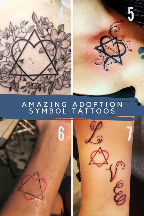 23 Adoption Tattoos Honoring Family and Love - tattooglee Adoption Symbol Tattoos, Adoption Tattoo, Adoption Symbol, Symbol Tattoos With Meaning, Tattoo Cherry, Symbols Tattoo, Tattoos Pictures, Mother Daughters