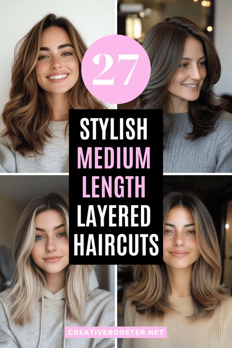 Click for More ➡️ | Save for Later ❤️Medium length layered haircuts add movement, shape, and style without the hassle of high maintenance. From soft face-framing layers to textured waves, these cuts bring out the best in every hair type. Get inspired by these effortlessly chic styles. #LayeredHair #MediumHaircuts #HairTrends2025 Medium Length Layered Haircuts, Face Framing Layers, High Maintenance, Textured Waves, Medium Hair Cuts, Face Framing, Hairstyles Haircuts, Layered Haircuts, Haircut Ideas