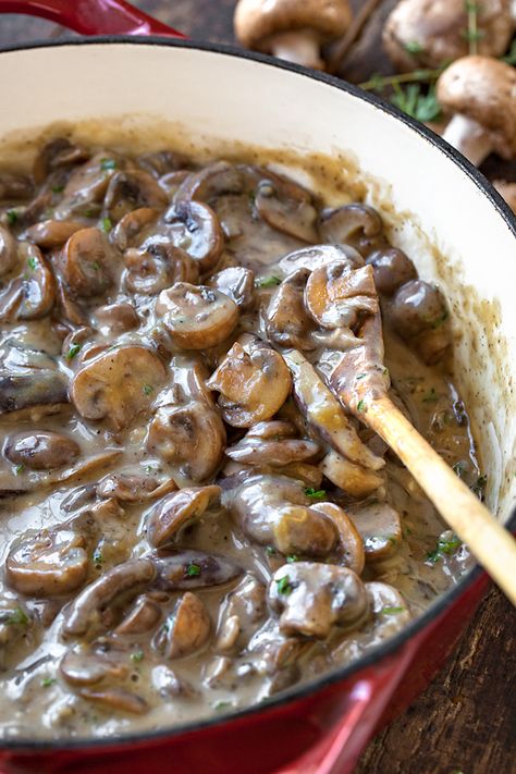 This rich and creamy mushroom stroganoff is a wonderfully cozy and comforting meal, completely vegetarian, and ready in around 30 minutes! | thecozyapron.com #mushroomstroganoff #mushroomstroganoffvegetarian #mushroomstroganoffrecipe #mushroomstroganoffeasy #mushroomstroganoffhealthy Mushroom Stroganoff Vegetarian, Stroganoff Mushroom, Stroganoff Vegetarian, Mushroom Stroganoff Recipe, Mushroom Stroganoff, Stroganoff Recipe, Cape Jacket, Vegetarian Dinner, Mushroom Recipes