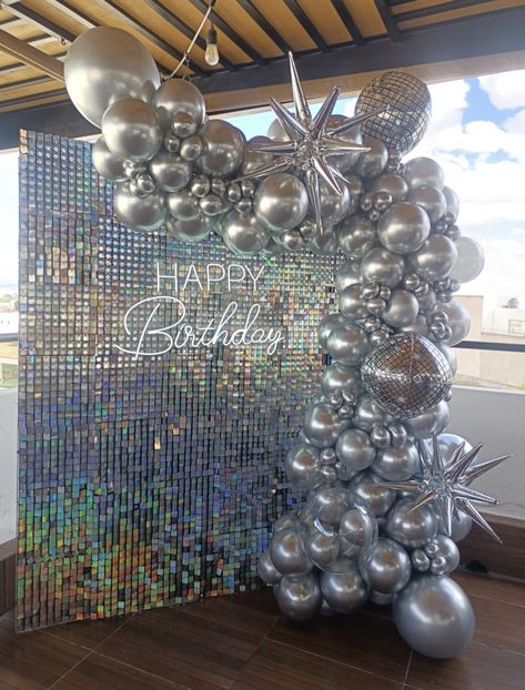 Sequin Backdrop Ideas Birthday, Shimmer Backdrop, Shimmer Wall Panels, Backdrop Panels, Shimmer Wall Backdrop, Birthday 30, Deco Ballon, 18th Birthday Decorations, Disco Birthday Party