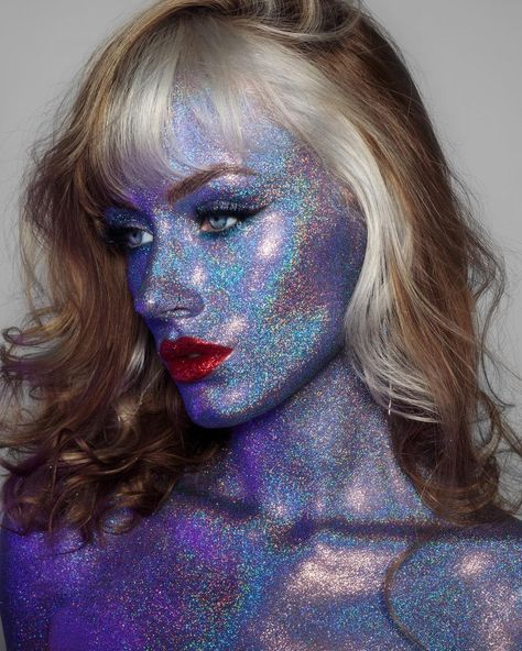 Katie Herron, Face Painting Tutorials, Fx Makeup, Red Lip, Glass Slipper, Painting Tutorials, Makeup Designs, Holographic Glitter, Red Lips