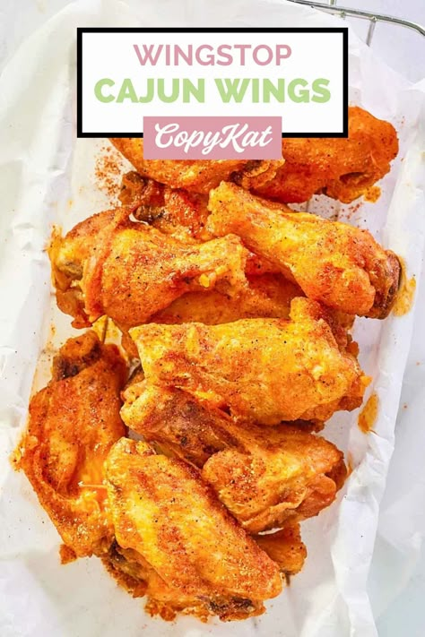 Wingstop Cajun Wings Recipe, Cajun Wings Recipe, Cajun Wings, Wings At Home, Crispy Fried Chicken Wings, Hot Wing Recipe, Wing Sauce Recipes, Creole Cooking, Crispy Chicken Wings