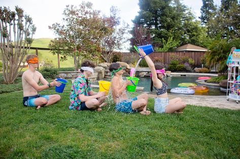 Splash into Fun with a Water Bucket Relay Water Challenge, Poolside Party, Youth Games, Water Bucket, Activities For Teens, Field Day, Party City, Party Games, Water