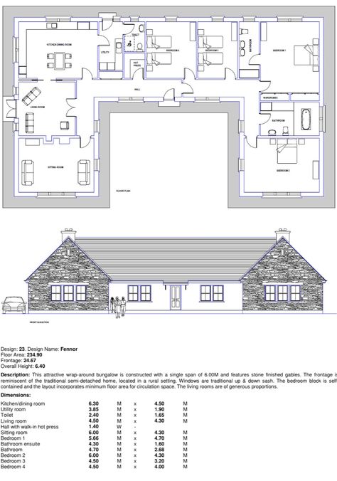 Bungalow House Plans Ireland, Bungalow House Design Ireland, Irish House Plans Bungalow, Bungalow Plans Ireland, Irish Bungalow Design, Self Build Houses Ireland, Irish Bungalow, Irish House Plans, U Shaped House Plans