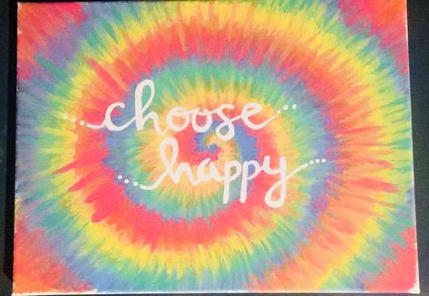 Hand Painted Tie Dye Canvas #canvas #tiedye #painting #happy Tye Dye Painting Canvases, Tie Dye Painting On Canvas, Dye Painting, Tie Dye Painting, Office Redo, Big Little Canvas, Fest Ideas, Happy Ideas, Painting References