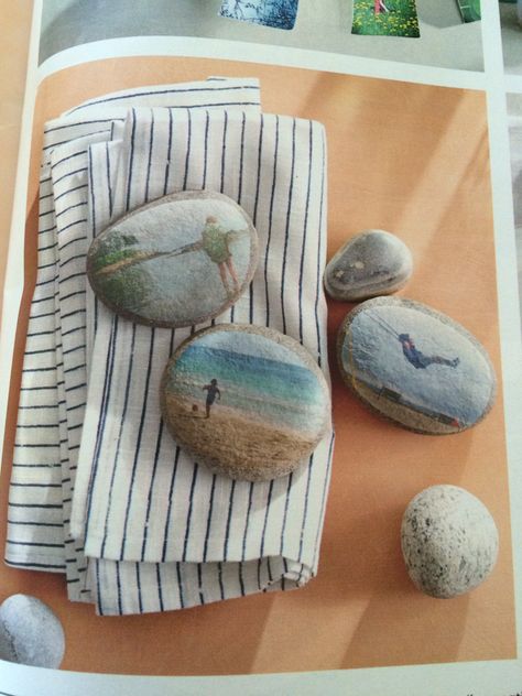 Decoupage photos on rocks using rice paper for paperweights Father's Day Crafts For Kids, Handmade Father's Day Gifts, Easy Fathers Day Craft, Outdoor Crafts, Dads Favorite, First Fathers Day Gifts, River Rocks, Diy Father's Day Gifts, Father's Day Diy