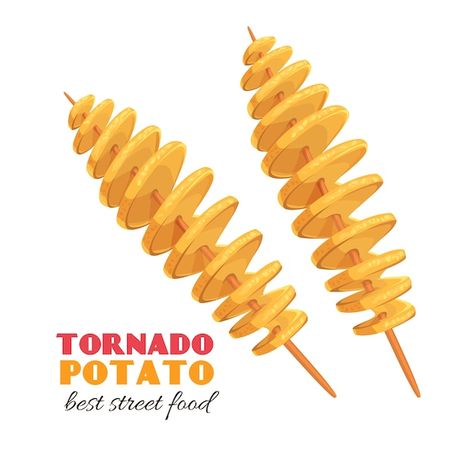 Potato Illustration, Potato Drawing, Potato Twister, Twist Potato, Spiral Potato, Happy Potato, Tornado Potato, Spiral Drawing, Potato Bar