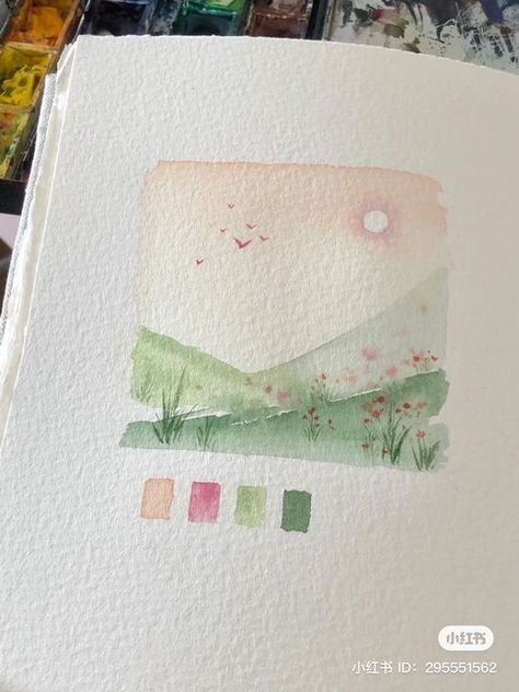 Modern artists inspired by classics Watercolour Easy Tutorial, Watercolor Painting Inspo Easy, Watercolor Ideas Aesthetic Easy, Aesthetic Drawing Ideas Watercolor, Aesthetic Easy Watercolor Paintings, Things To Water Paint, Small Watercolor Paintings Aesthetic, Simple Watercolor Drawings, Watercolor Aesthetic Easy