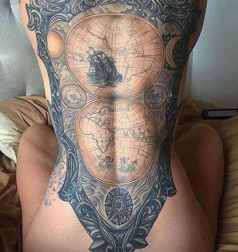 Mujeres Tattoo, Minimalistic Tattoos, Backpiece Tattoo, Meaningful Symbols, Torso Tattoos, Steampunk Tendencies, Female Tattoos, Back Piece Tattoo, Floral Tattoos