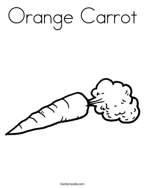 Orange Carrot Coloring Page - Twisty Noodle Orange Coloring Page, Colour Activities, Color Worksheets For Preschool, Vegetable Coloring Pages, Twisty Noodle, Food Coloring Pages, Orange Book, Alphabet Worksheets Preschool, Book Tree