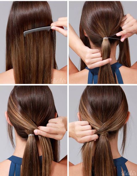 Simple & Easy Ways To Fix Your Hair Ways To Fix Long Hair, Easy Pulled Back Hairstyles, Party Hairstyles For Long Hair, Easy Party Hairstyles, Pulled Back Hairstyles, Long Hair Tutorial, Boring Hair, Hair Arrange, Low Ponytail