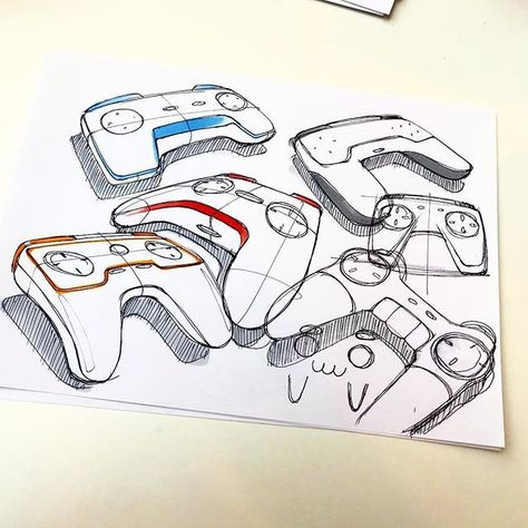 Controller Sketch, Product Drawing, Product Sketch, Video Game Controllers, Controller Design, Industrial Design Sketch, Iphone Wallpaper Pattern, Game Controllers, Wireframe