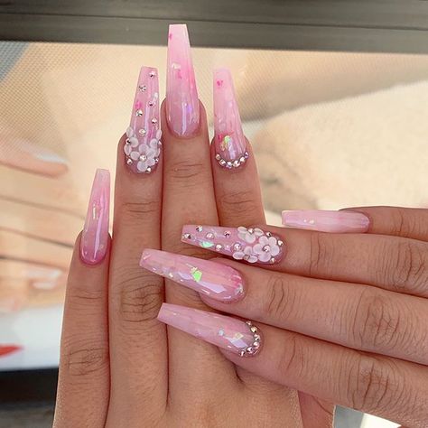 #nailsonfleek hashtag on Instagram • Photos and Videos Year Nails, Cute Acrylic Nail Designs, Her Nails, Nails Diy, Coffin Nails Long, Summer Acrylic Nails, Glam Nails, Pink Acrylic Nails, Luxury Nails