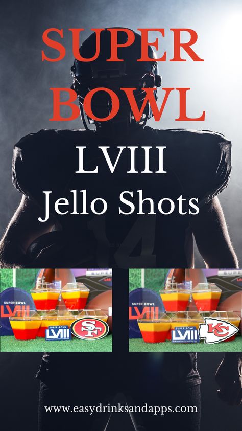 As the Super Bowl approaches, football fans gear up for the ultimate showdown between the Kansas City Chiefs and the San Francisco 49ers. Whether you’re a die-hard supporter or just excited for the halftime show and commercials, one thing is sure – the Super Bowl is a time for celebration! Get ready to be the MVP of the game with Super Bowl Jello Shots. #superbowljelloshots #kansascitychiefsjelloshots #sanfrancisco49ersjelloshots San Francisco 49ers Jello Shots, Chiefs Jello Shots, Super Bowl Jello Shots, Football Party Drinks, Jello Shot Cups, Whipped Cream Vodka, Jello Cups, Jello Shot Recipes, Shot Cups