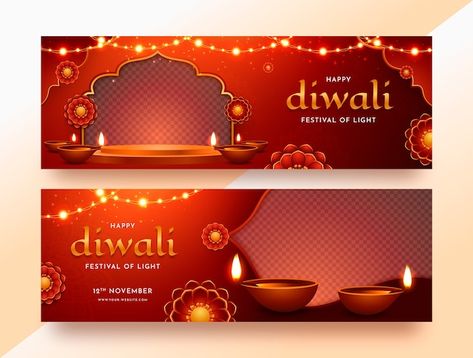 Free vector realistic horizontal banner ... | Free Vector #Freepik #freevector #religious #lights #india #religion Diwali Hindu, Diwali Banner, Business And Advertising, Diwali Poster, Diwali Festival Of Lights, Hindu Festival, Free Psd Files, Infographic Design Inspiration, Hindu Festivals