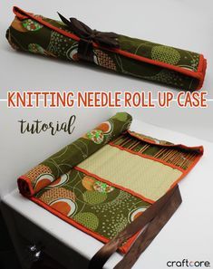 Knitting Needle Case Tutorial, Diy Knitting Needle Case, Knitting Needle Case Pattern, Crochet Hook Storage, Needle Roll, Rowan Knitting, Needle Holders, Knitting Needle Storage, Knitting Storage