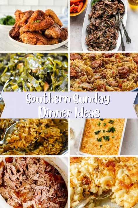 Traditional Sunday Dinner, Southern Home Cooked Meals Dinners, Beef Sunday Dinner, Southern Meal Ideas For Dinner, Dinner Ideas Southern, Southern Sunday Dinner, Southern Dinner Ideas, Southern Sunday Dinner Ideas, Dinner Receipts