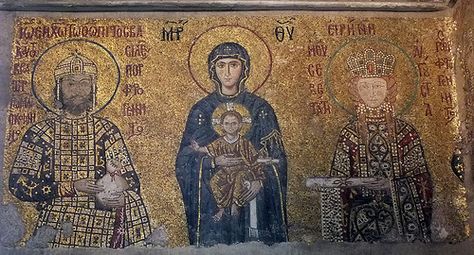 XII. Juan II Conmeno, Virgen, Irene. Aya Sophia, Hagia Sophia Istanbul, Byzantine Mosaic, Eastern Roman, 10 Interesting Facts, Byzantine Empire, Byzantine Art, Hagia Sophia, Byzantine Icons