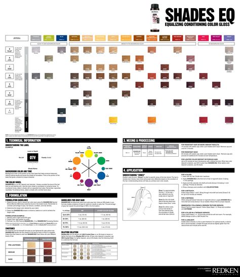 26 Redken Shades EQ Color Charts ᐅ TemplateLab Redken Color Chart, Redken Hair Color Chart, Shades Eq Color Chart, Redken Toner, Redken Hair Color, Hair Dye Tips, Redken Hair Products, Colored Hair Tips, Redken Shades