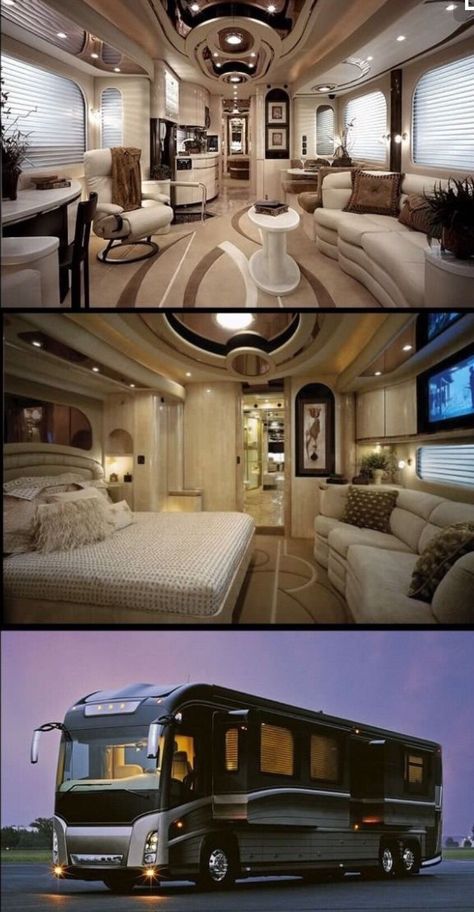 Luxury Rv Living, Luxury Campers, Jet Privé, Coach Bus, Luxury Motorhomes, Luxury Van, Touring Caravan, Luxury Rv, Luxury Bus