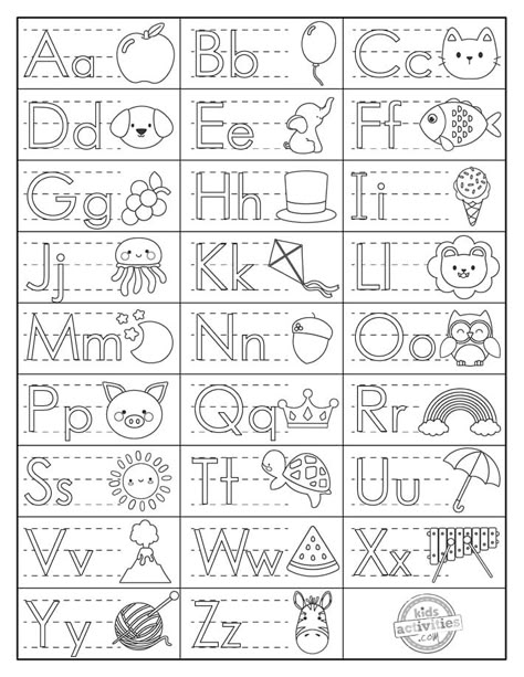 Download and print these alphabet printable chart coloring pages for kids who are learning their ABCs or need some tracing practice. This set includes two ABC chart coloring pages ideal for kids in preschool and older. Worksheet Abc Preschool, Prek Abc Worksheets, Abcs Preschool Activities, Pre K Abc Worksheets, Free Printouts For Preschool, Free Printable Abc Worksheets, Kids Abc Printables, Coloring Pages Abc, Color Alphabet Letters