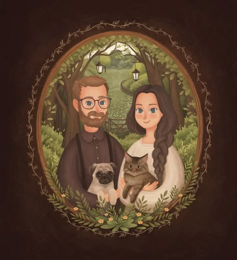 Draw cute portrait, couple or family portrait in my style by Velien | Fiverr Illustrated Family Portrait, Family Portrait Illustration, Cute Portrait, Family Portrait Painting, Custom Portrait Illustration, Portrait Couple, Draw Cute, Portrait Cartoon, Portrait Pictures