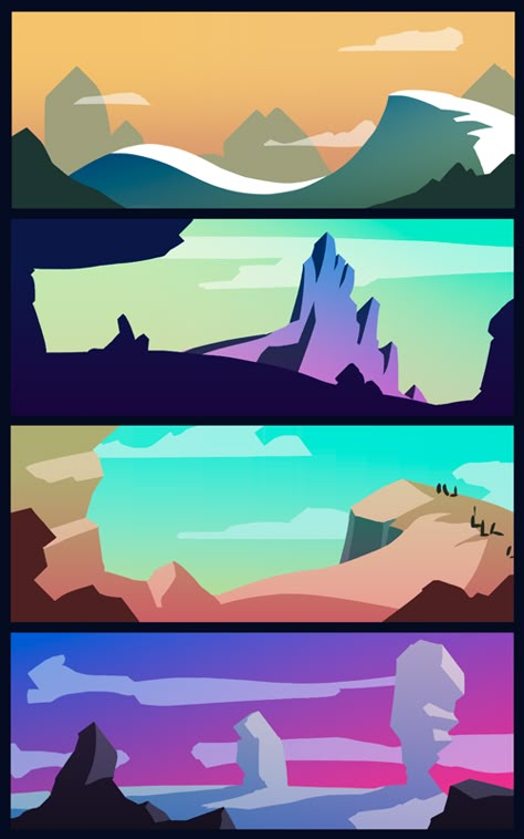 Background Studies Art, 2d Backgrounds Illustration, Character Design Background, Lineless Background Art, Cartoon Landscape Backgrounds, Simple Background Landscape, Stylised Landscape, Landscape Studies, Texture Pictures