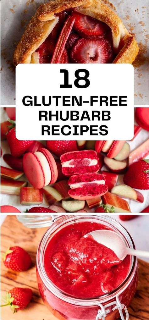 Gluten-Free Rhubarb Recipe collection Gluten Free Rhubarb Recipes, Healthy Rhubarb Recipes, Rhubarb Desserts Recipes, Strawberry Rhubarb Recipes, Rhubarb Cake Recipes, Rhubarb Jam Recipes, Compote Recipe, Rhubarb Desserts, Gluten Free Cupcakes