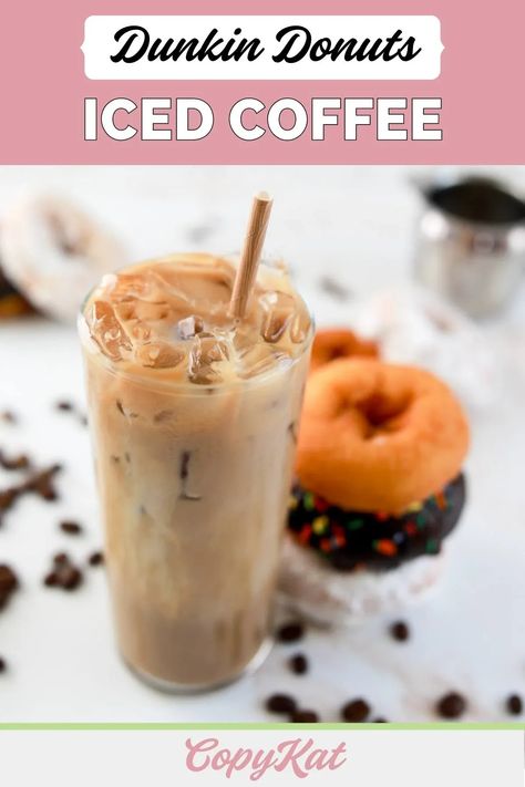 Save money with a DIY ice coffee instead of getting one at Dunkin Donuts. Learn how to make the best iced coffee at home with this easy copycat recipe. Get the secret to customizing the flavor too. Diy Ice Coffee, French Vanilla Iced Coffee Recipe, Sweet Iced Coffee Recipe, Diy Iced Coffee Recipes, Dunkin Donuts Iced Coffee Recipe, Iced Vanilla Latte Recipe, Vanilla Iced Coffee Recipe, Diy Iced Coffee, Iced Mocha Coffee