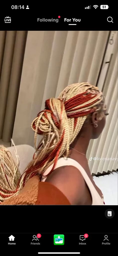 350 Peekaboo Braids, Blonde And Red Peekaboo Braids, Reverse Peekaboo Braids, Blond Peekaboo Braids, Half And Half Box Braids Color, Peekaboo Hair Colors Braids, Short Peekaboo Braids, Boho Peekaboo Braids, Braids With Color Underneath