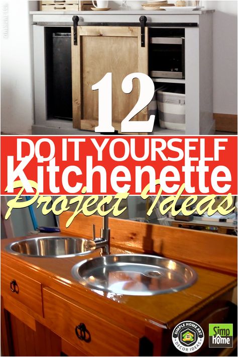 12 Mind-Blowing DIY Kitchenette Ideas That Will Make You Want to Renovate Your Space Right Now! - Simphome How To Build A Kitchenette, Diy Kitchennete, Modern Tiny House Kitchen, Cottage Kitchenette Ideas, Bedroom Kitchenette Ideas Small Spaces, Tiny House Kitchenette Ideas, Studio Apartment Kitchenette, Hot Plate Kitchenette, Airbnb Kitchenette Ideas